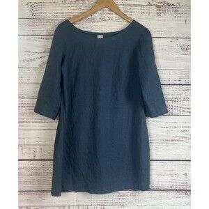 Leka Made in BC Blue Tunic Dress Linen XS Made In Victoria BC